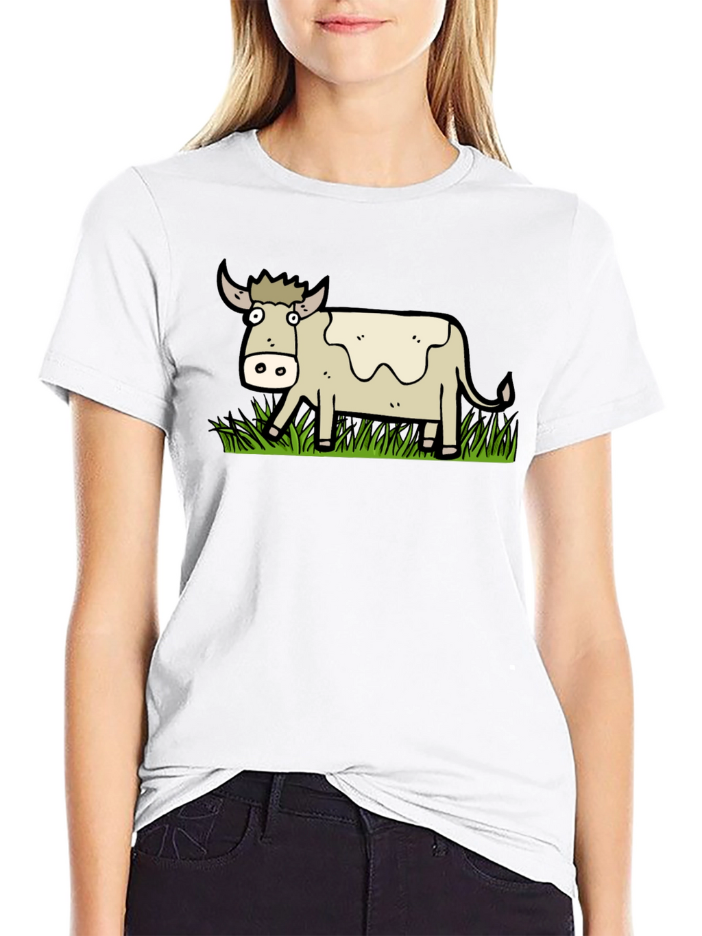 Cartoon Cow Graphic T-Shirt - Unisex