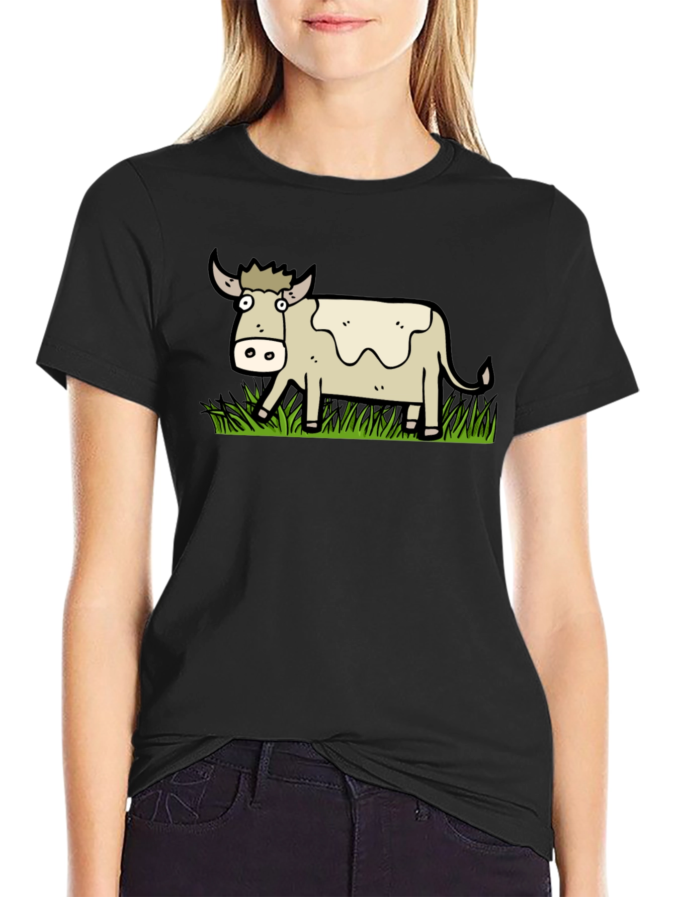 Cartoon Cow Graphic T-Shirt - Unisex
