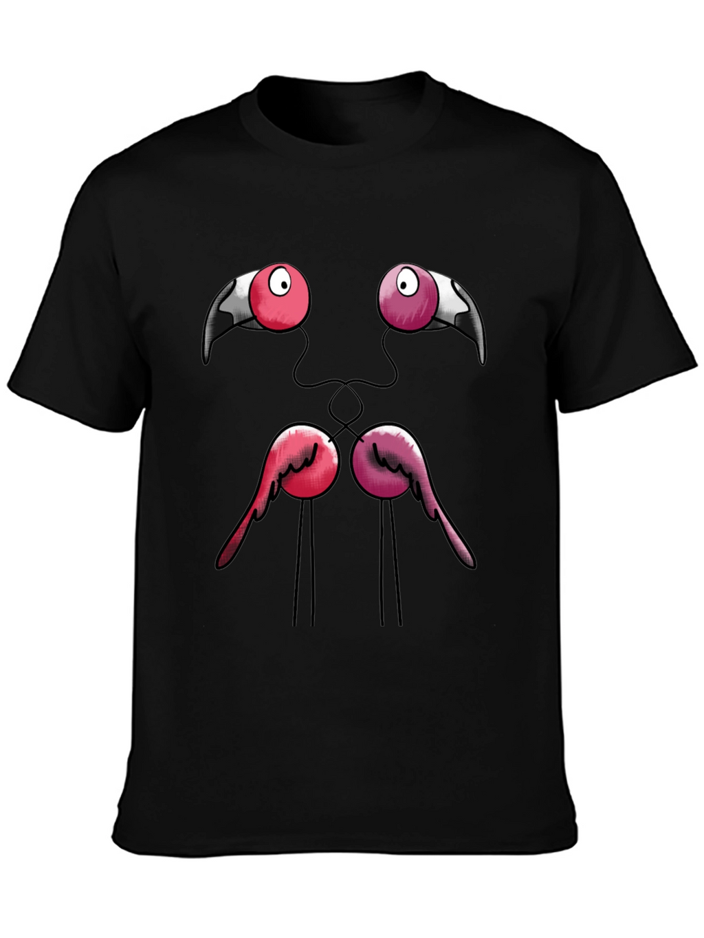 Flamingo Face T-Shirt - Quirky Graphic Tee