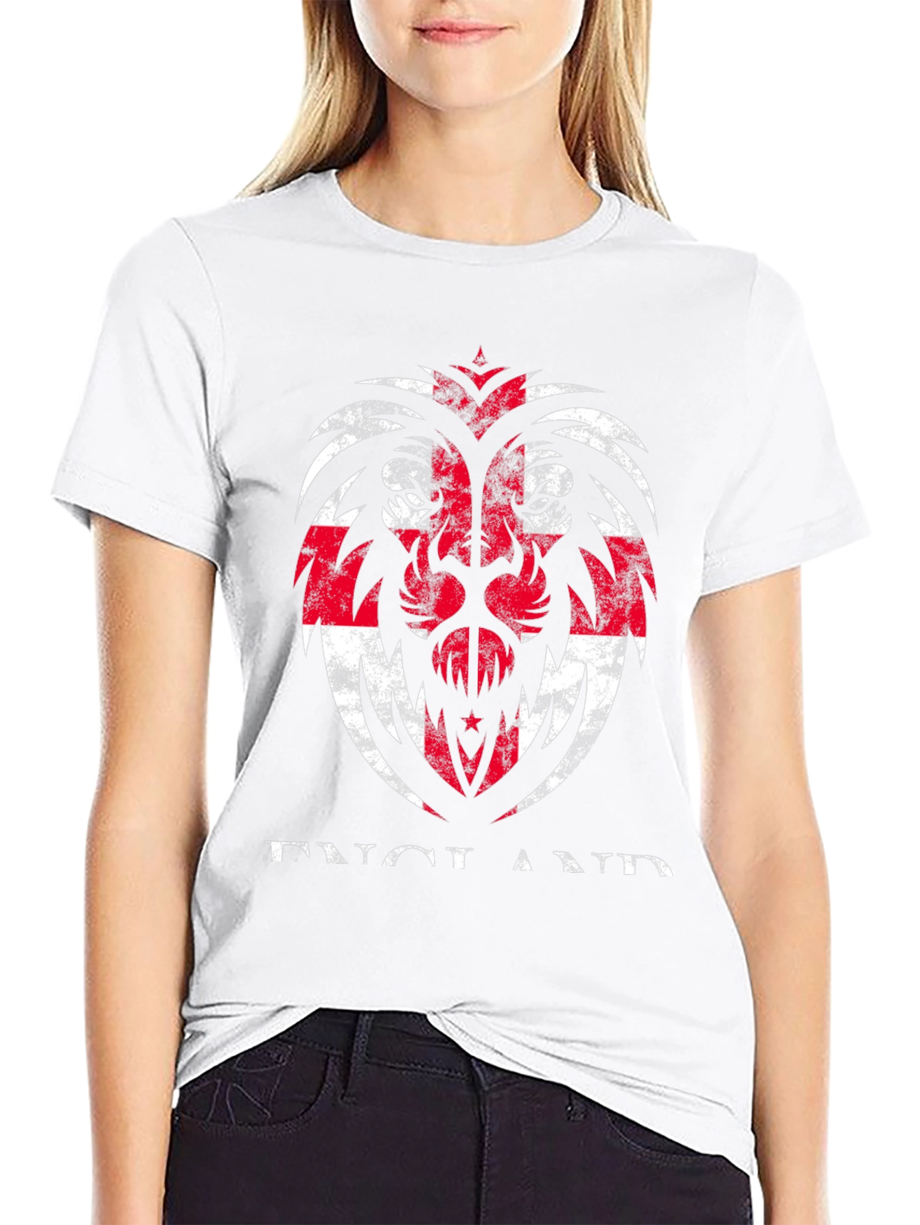 England Flag Lion Graphic T-Shirt