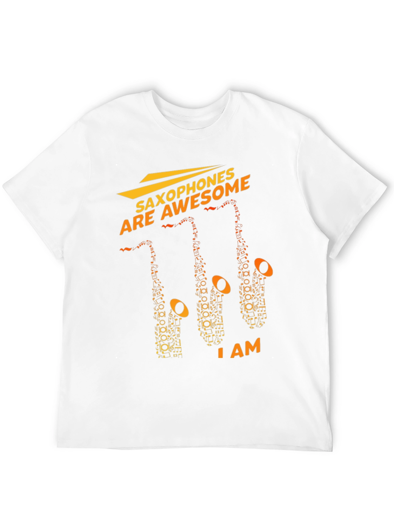 Saxophones Are Awesome Black Graphic T-Shirt