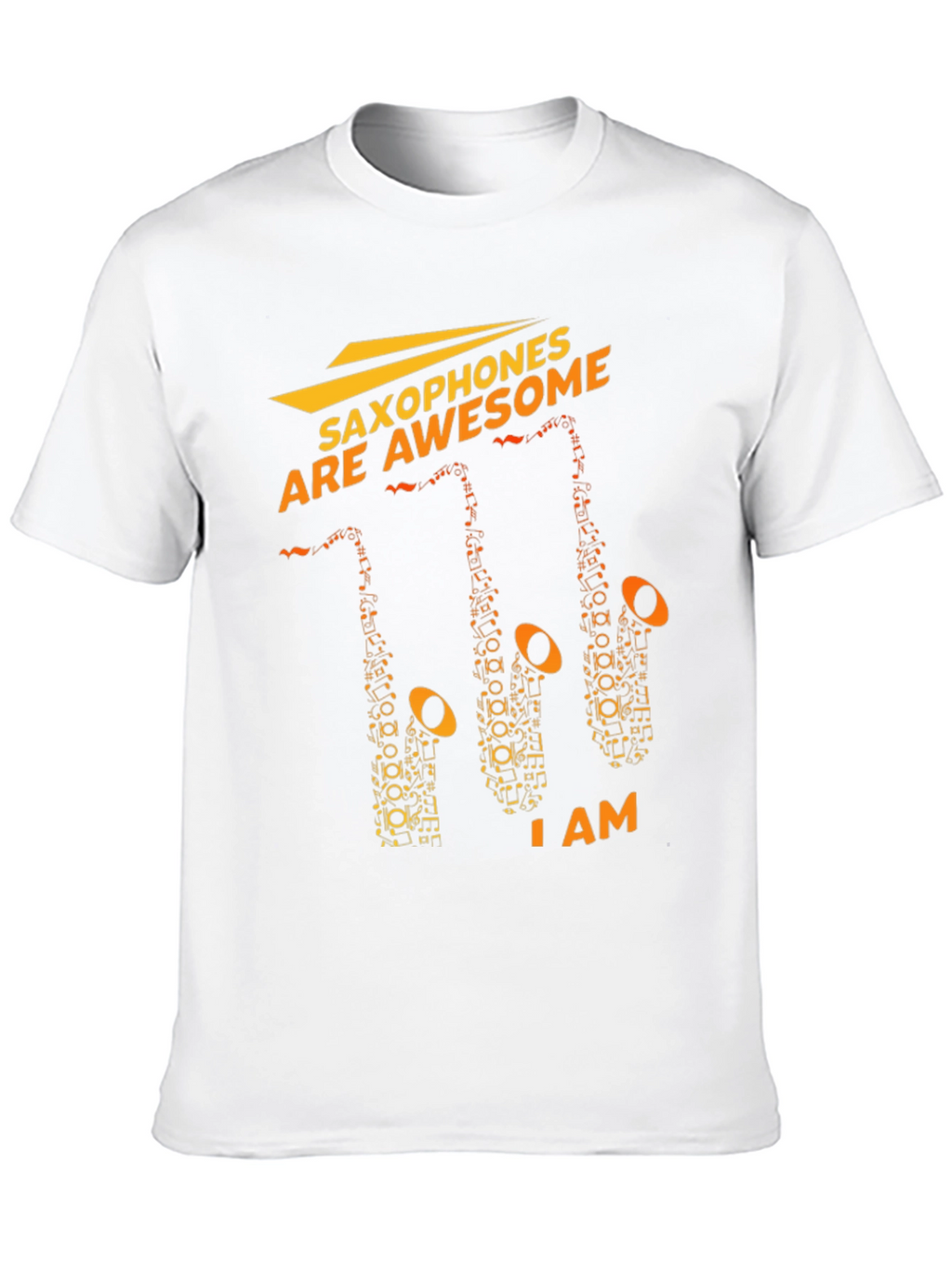 Saxophones Are Awesome Black Graphic T-Shirt