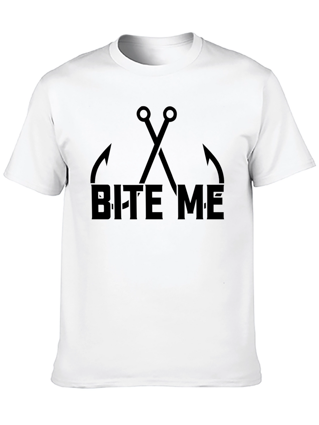 Bite Me Fishing Hooks Graphic Tee - Black