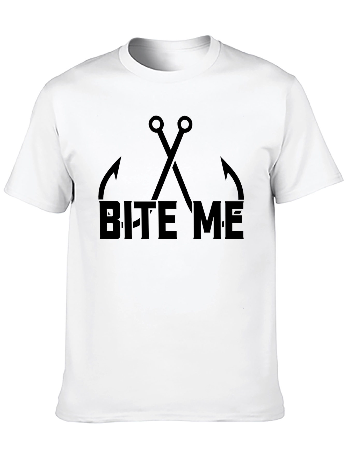 Bite Me Fishing Hooks Graphic Tee - Black