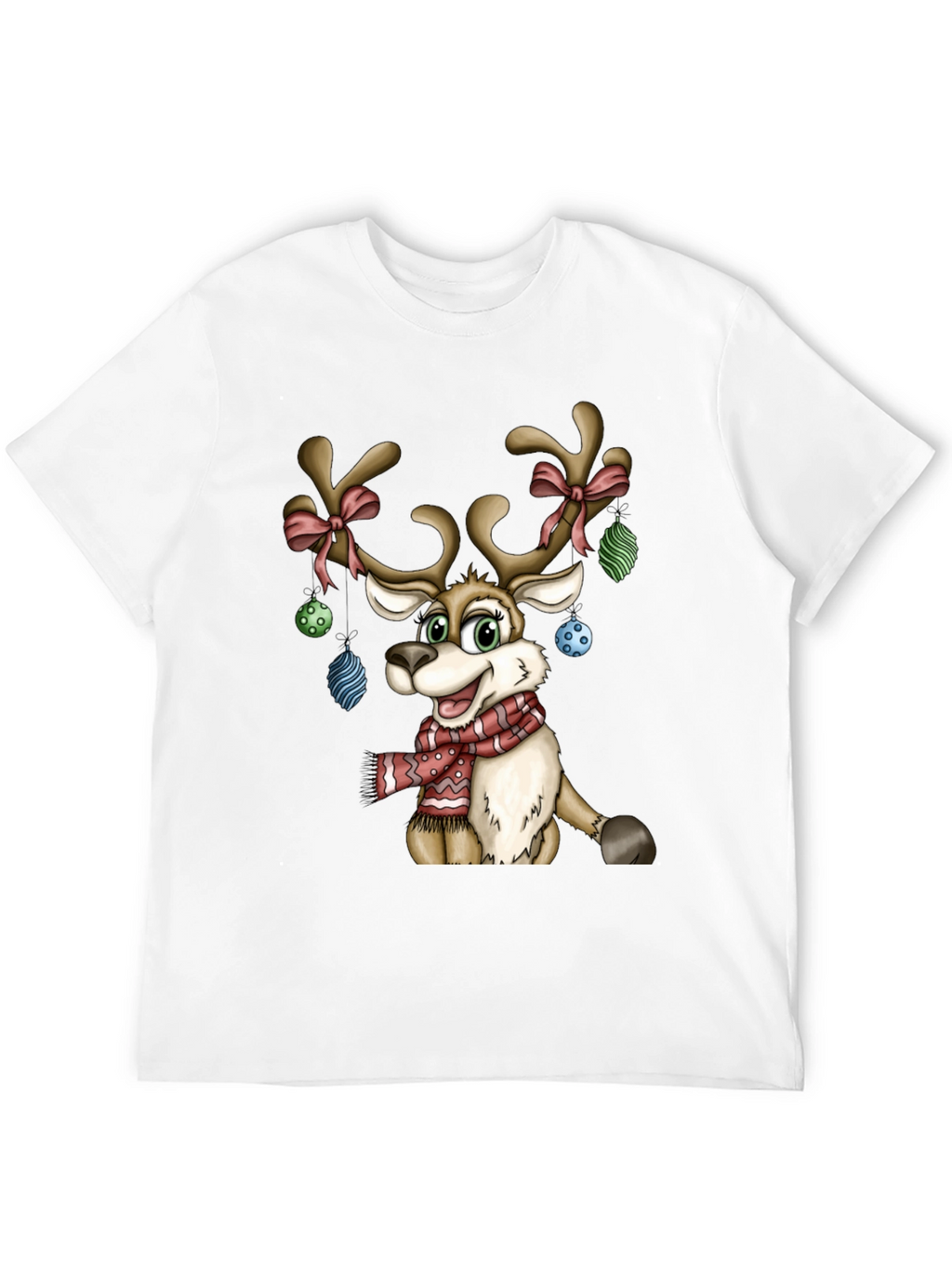 Festive Reindeer Christmas Graphic T-Shirt