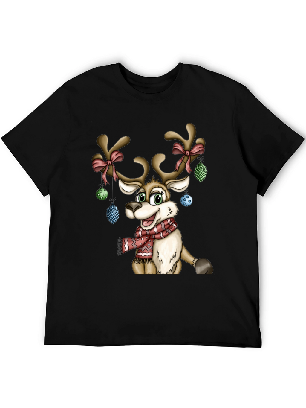 Festive Reindeer Christmas Graphic T-Shirt