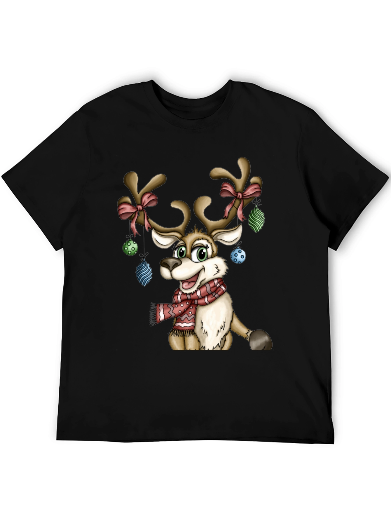 Festive Reindeer Christmas Graphic T-Shirt