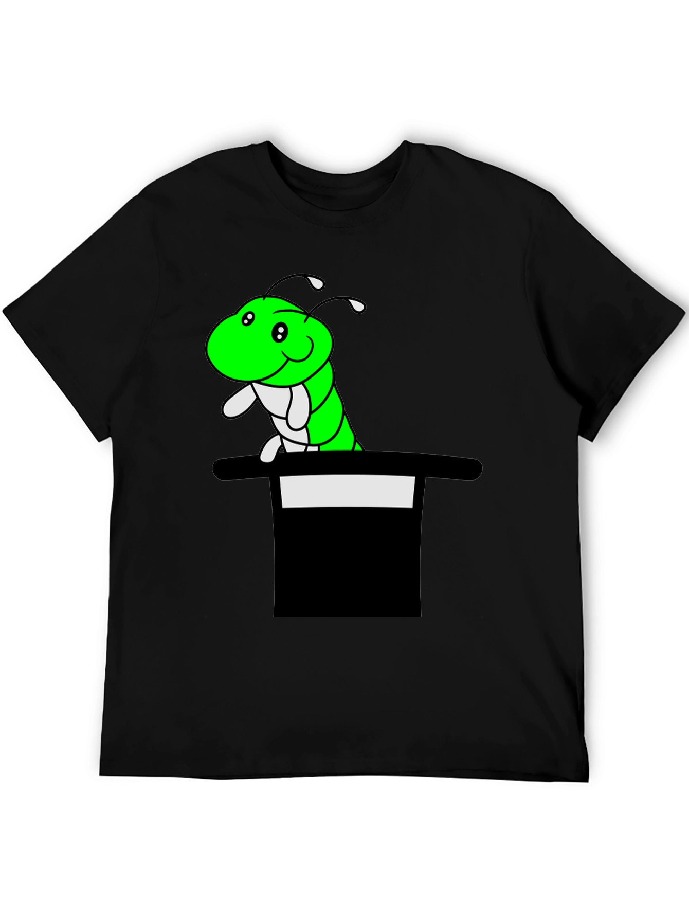 Caterpillar in Hat T-Shirt - Funny Cartoon Tee