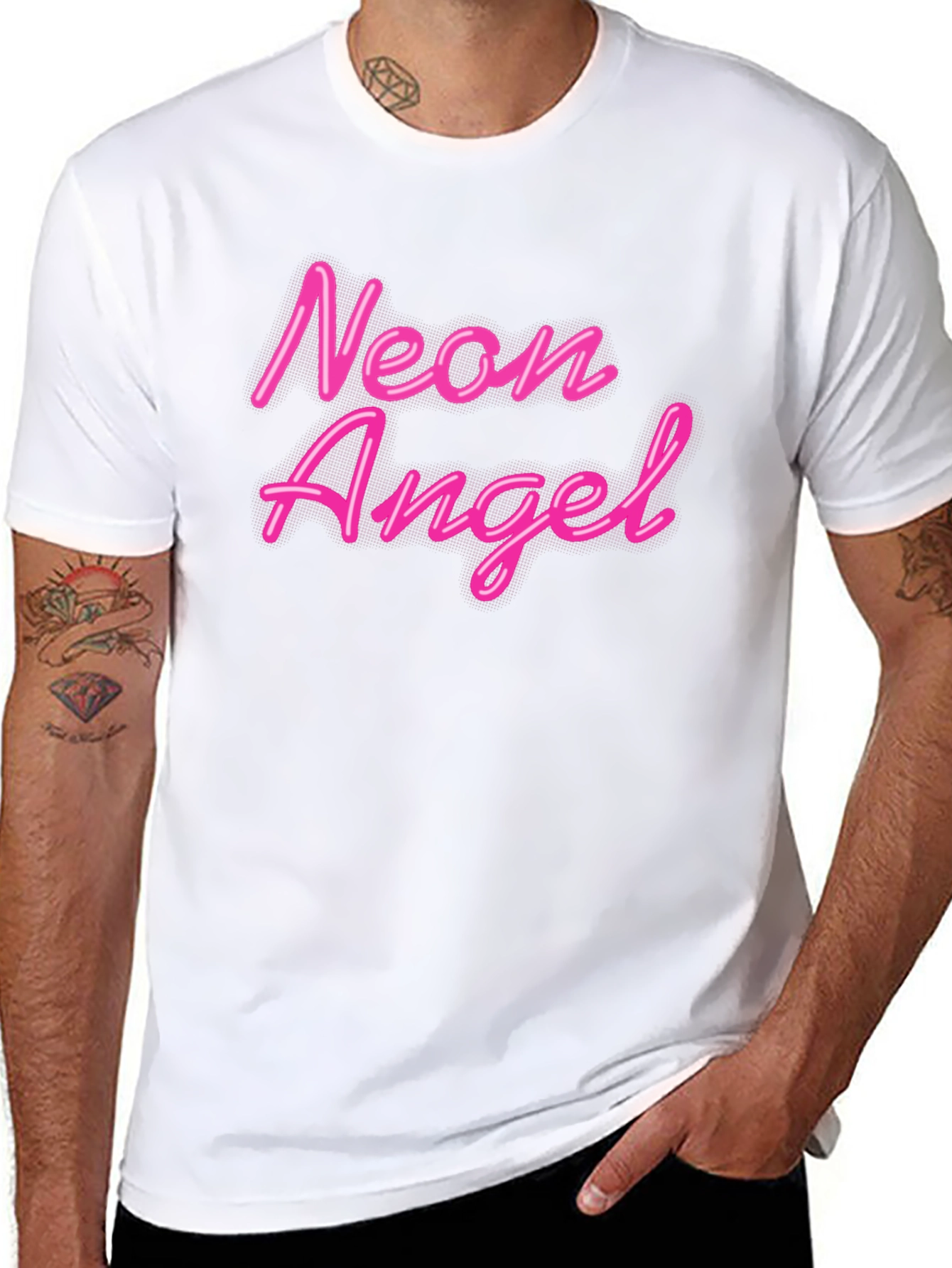 Neon Angel Black T-Shirt