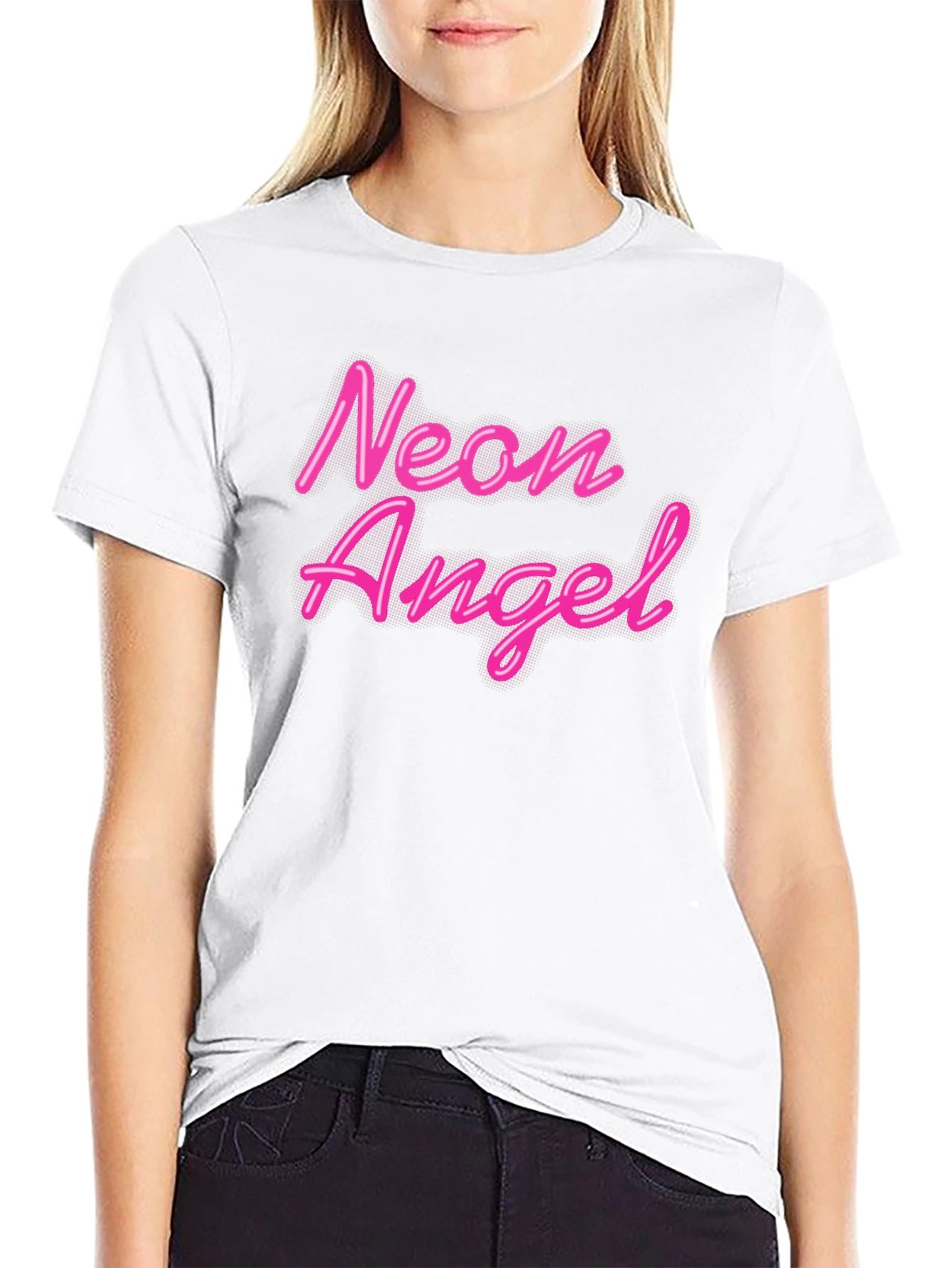 Neon Angel Black T-Shirt