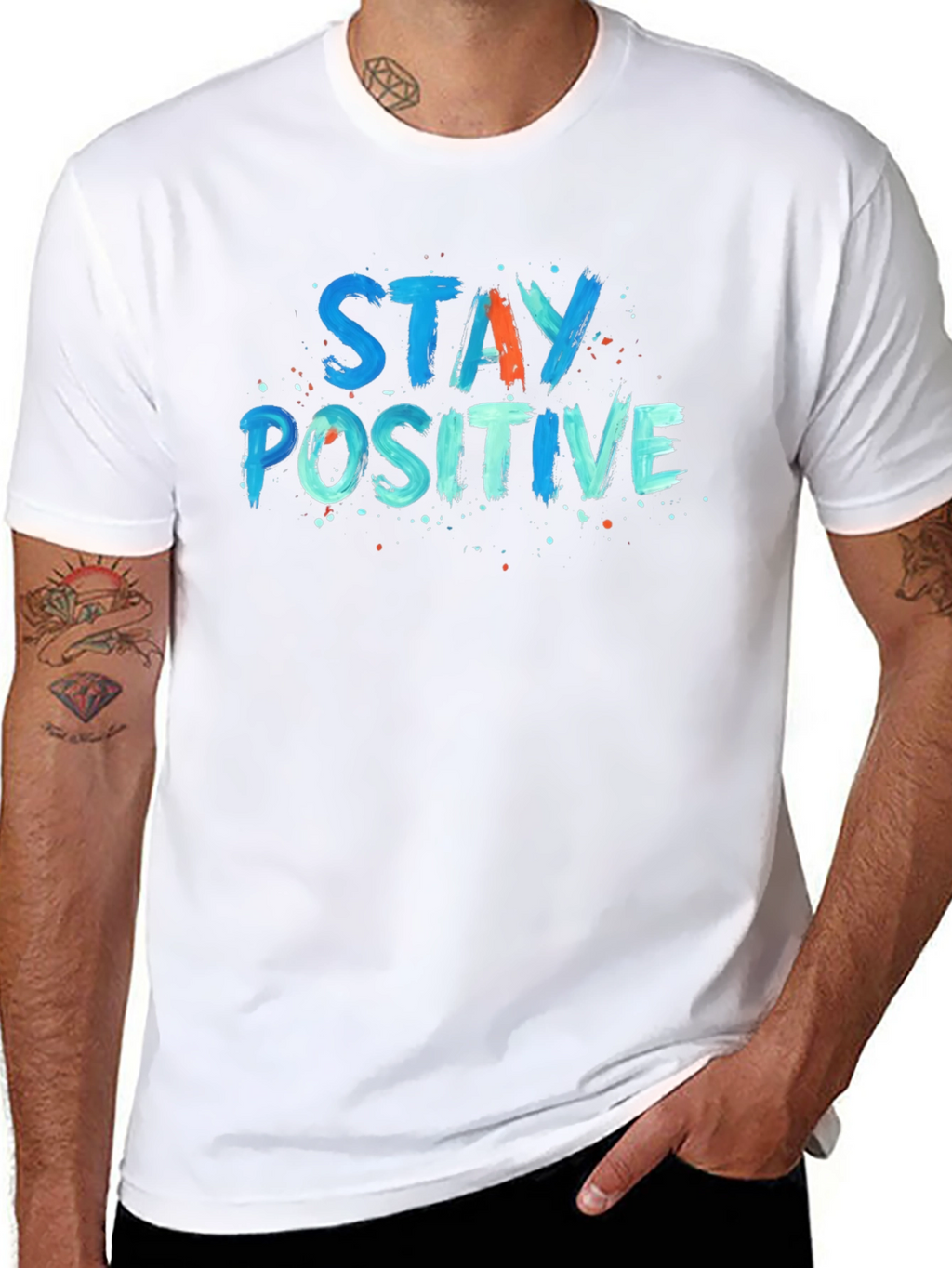 Stay Positive Graphic Tee - Black