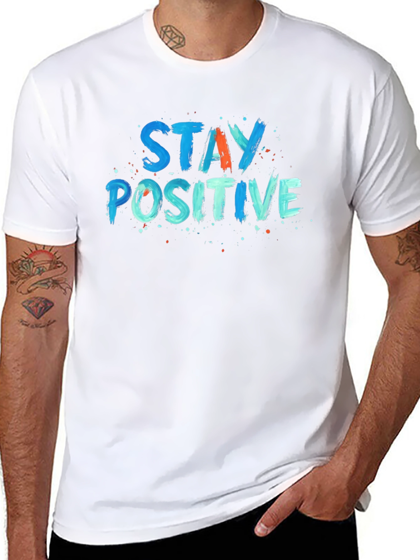 Stay Positive Graphic Tee - Black