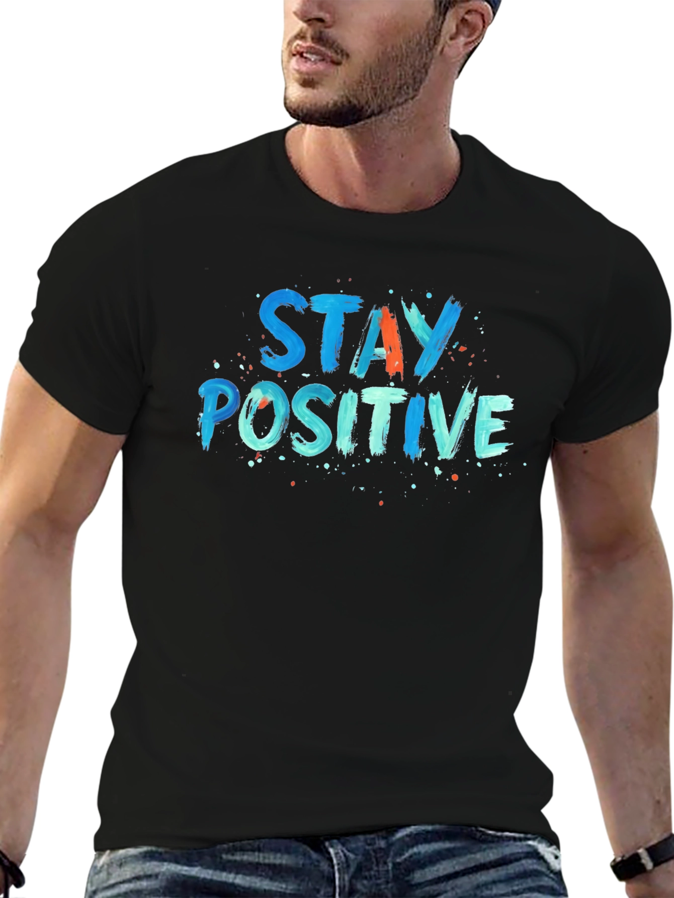 Stay Positive Graphic Tee - Black