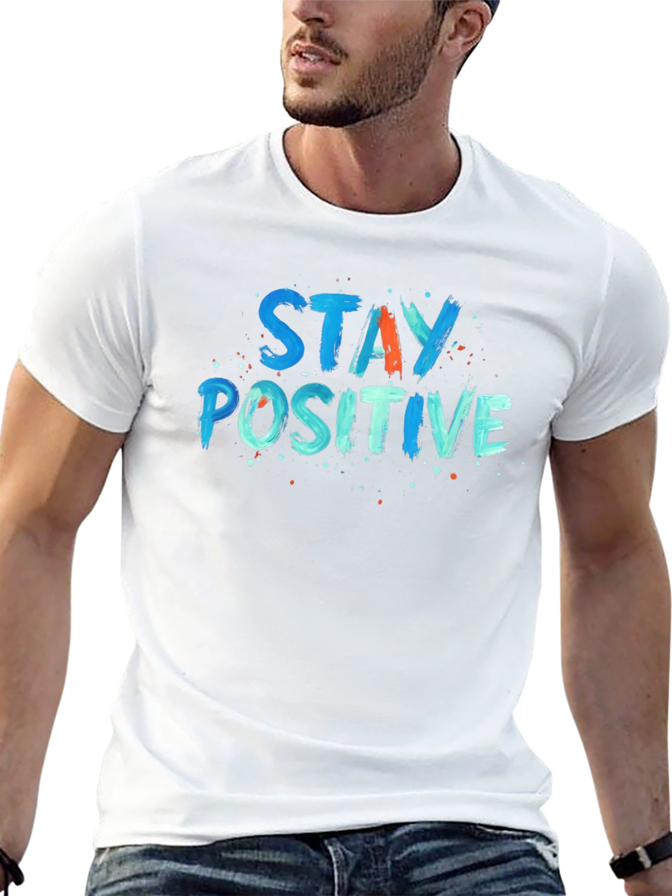 Stay Positive Graphic Tee - Black