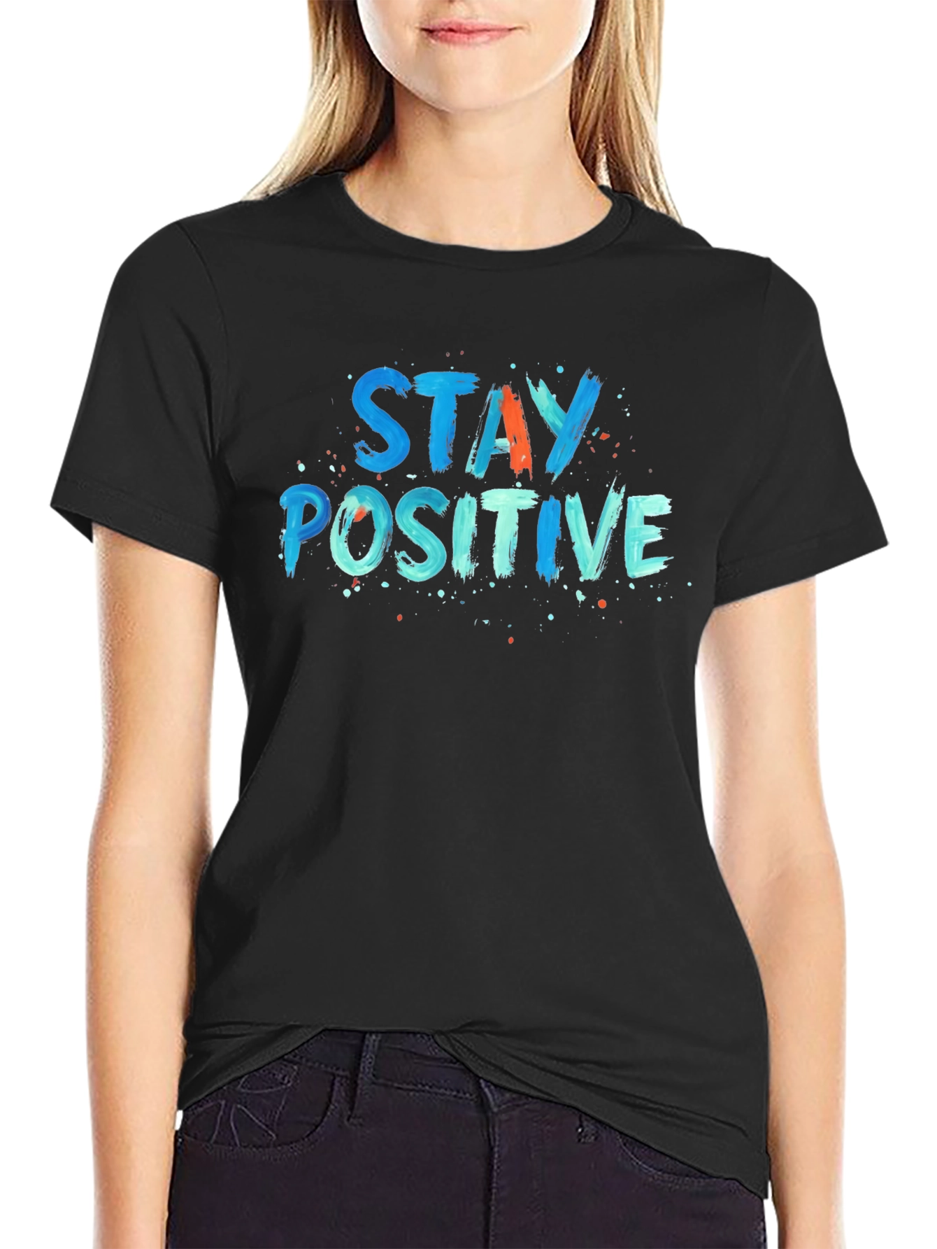 Stay Positive Graphic Tee - Black