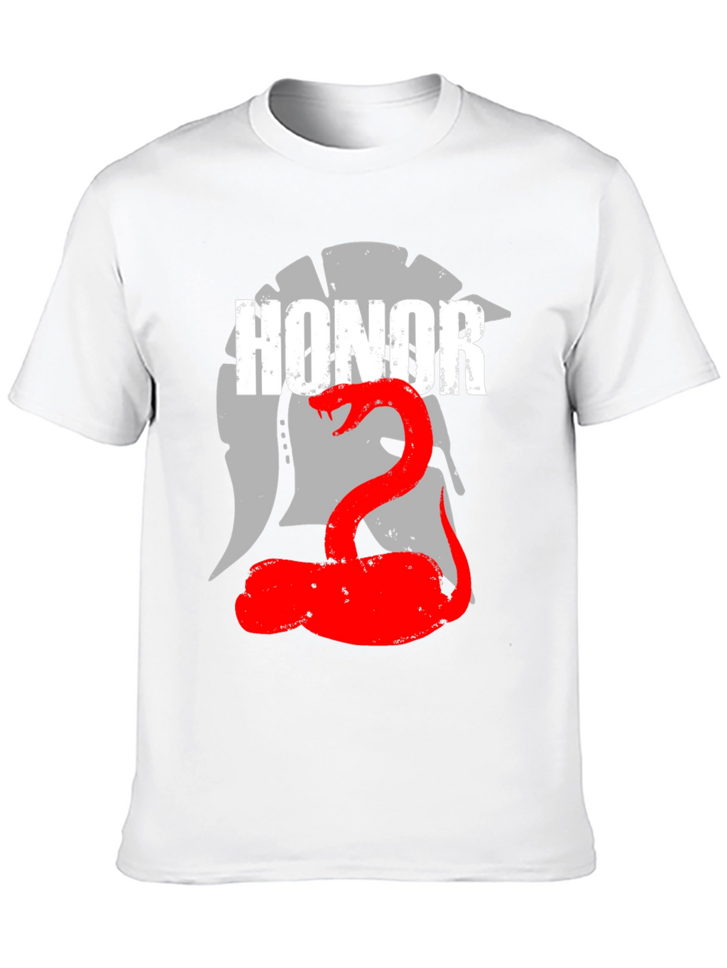 Honor Spartan Helmet and Snake Graphic T-Shirt