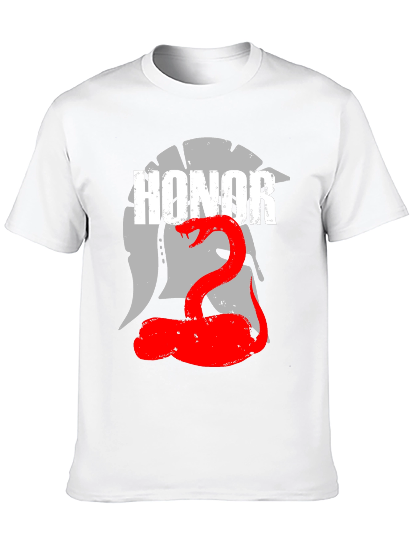 Honor Spartan Helmet and Snake Graphic T-Shirt