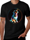 Neon Dog Portrait Graphic Tee