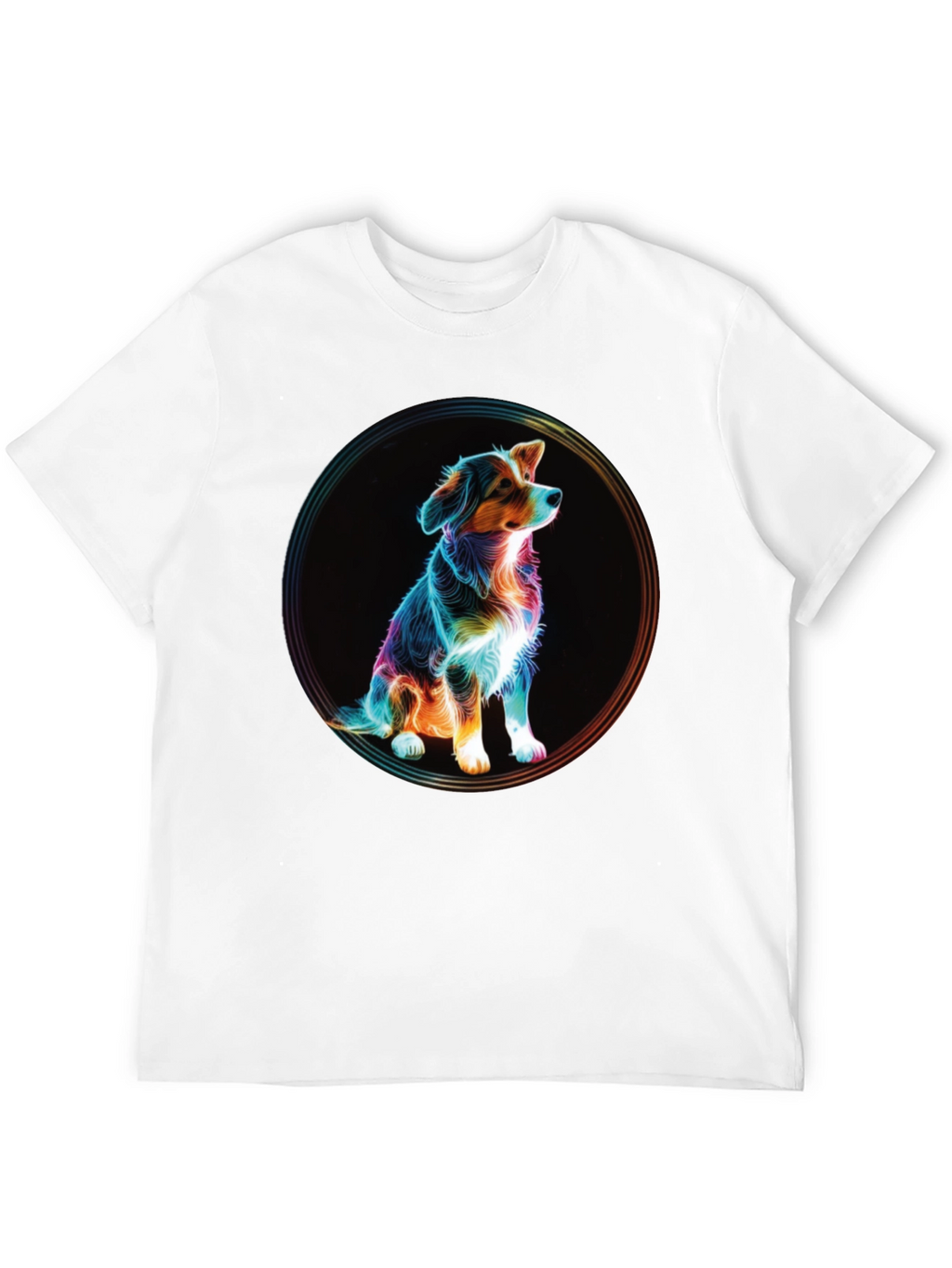 Neon Dog Portrait Graphic Tee