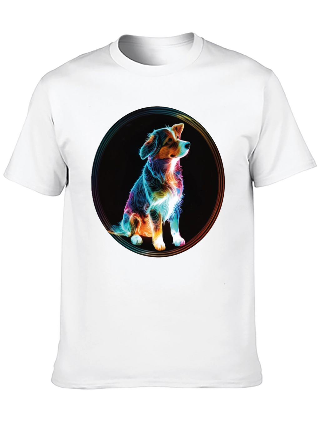 Neon Dog Portrait Graphic Tee
