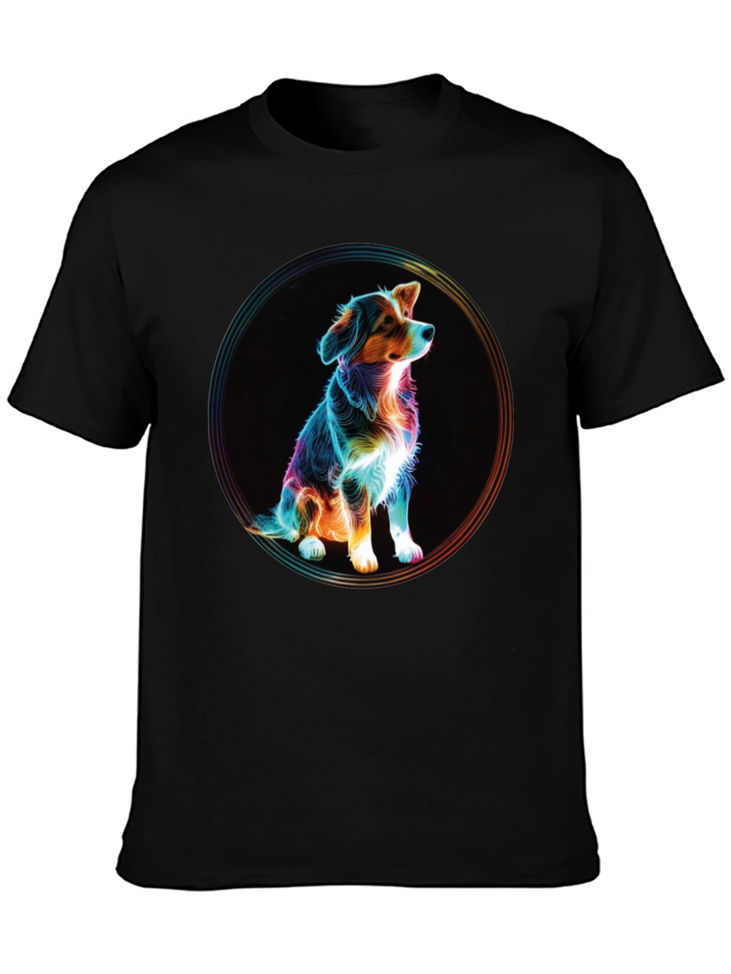 Neon Dog Portrait Graphic Tee