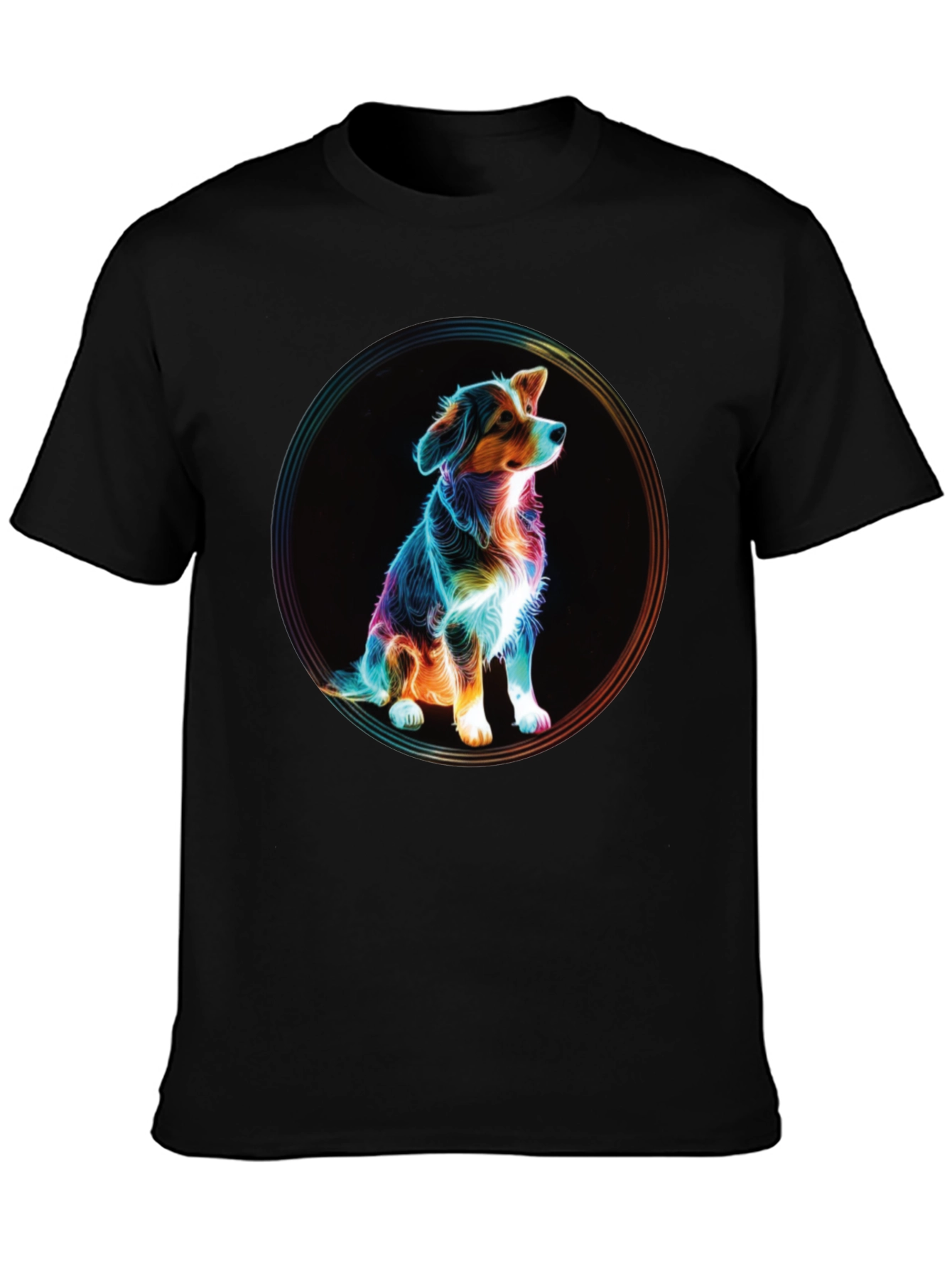 Neon Dog Portrait Graphic Tee