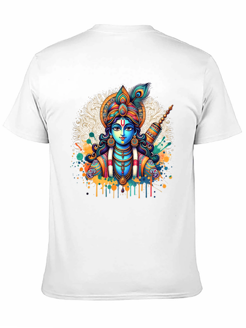 Krishna Graphic Tee - Mens Black Cotton T-Shirt