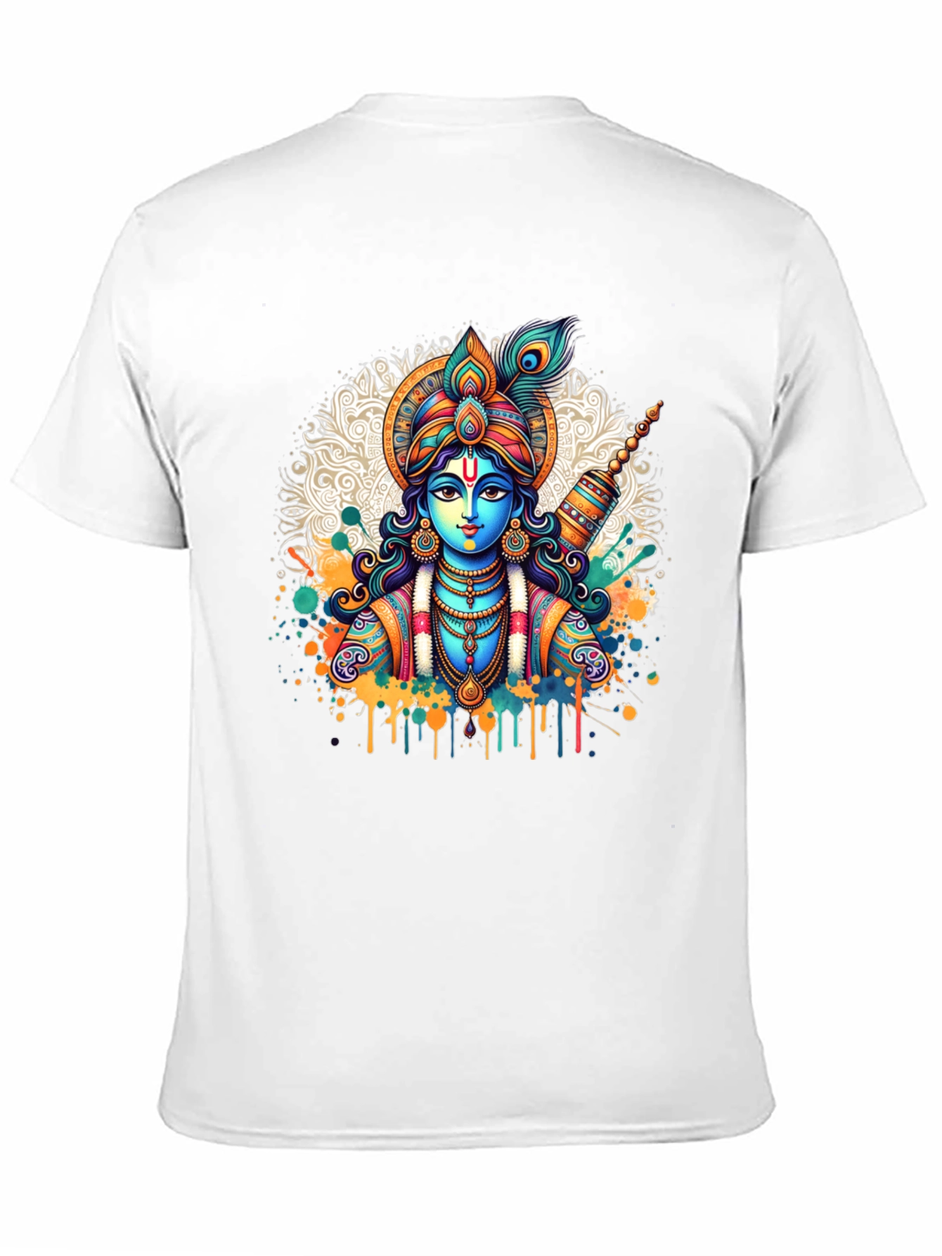 Krishna Graphic Tee - Mens Black Cotton T-Shirt