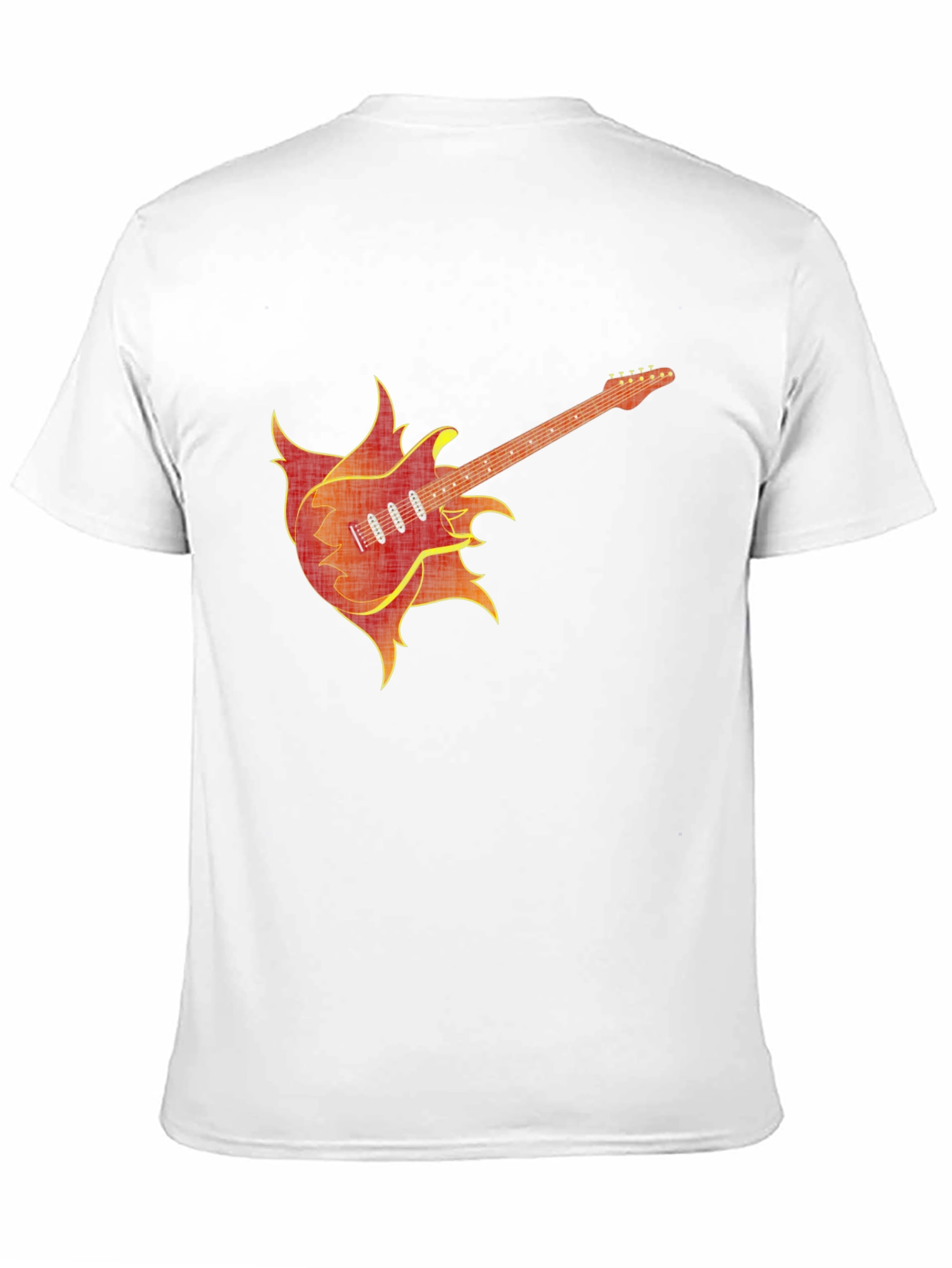 Fiery Guitar Graphic Tee - Black Cotton T-Shirt