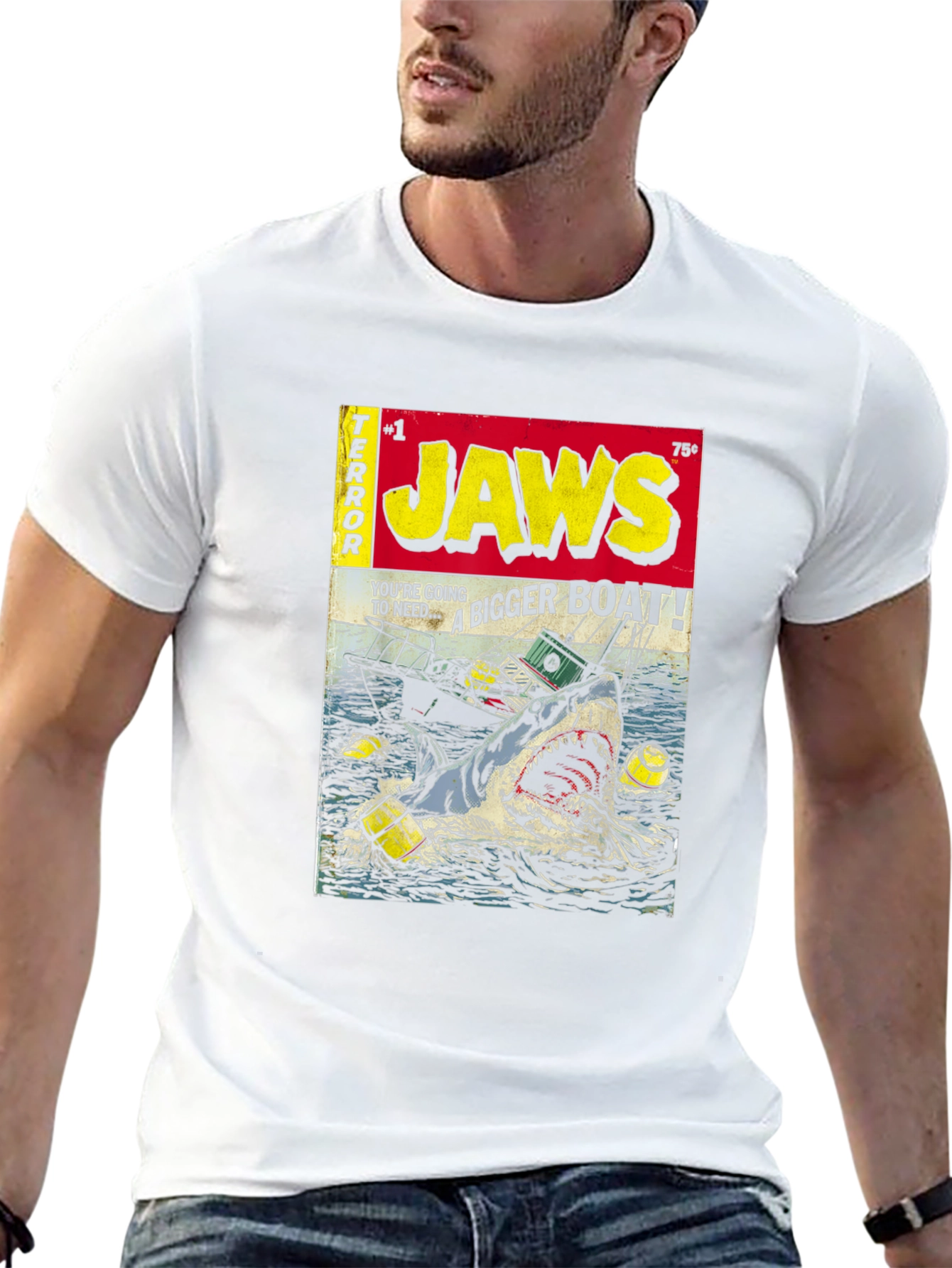 Jaws Comic Book Cover Graphic T-Shirt