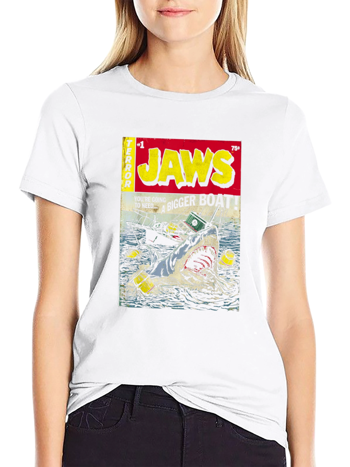 Jaws Comic Book Cover Graphic T-Shirt