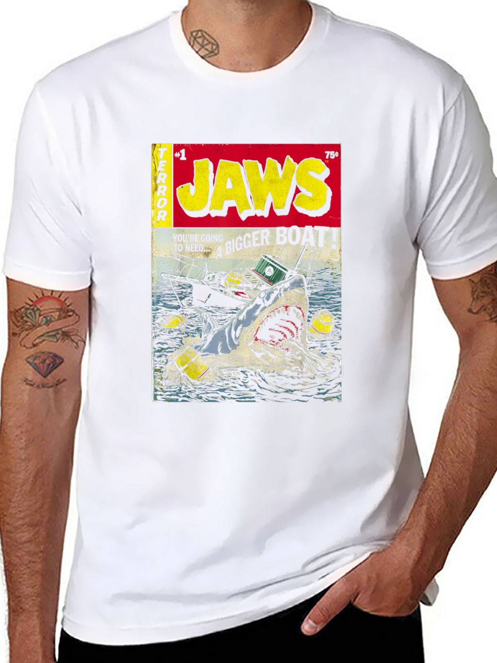 Jaws Comic Book Cover Graphic T-Shirt