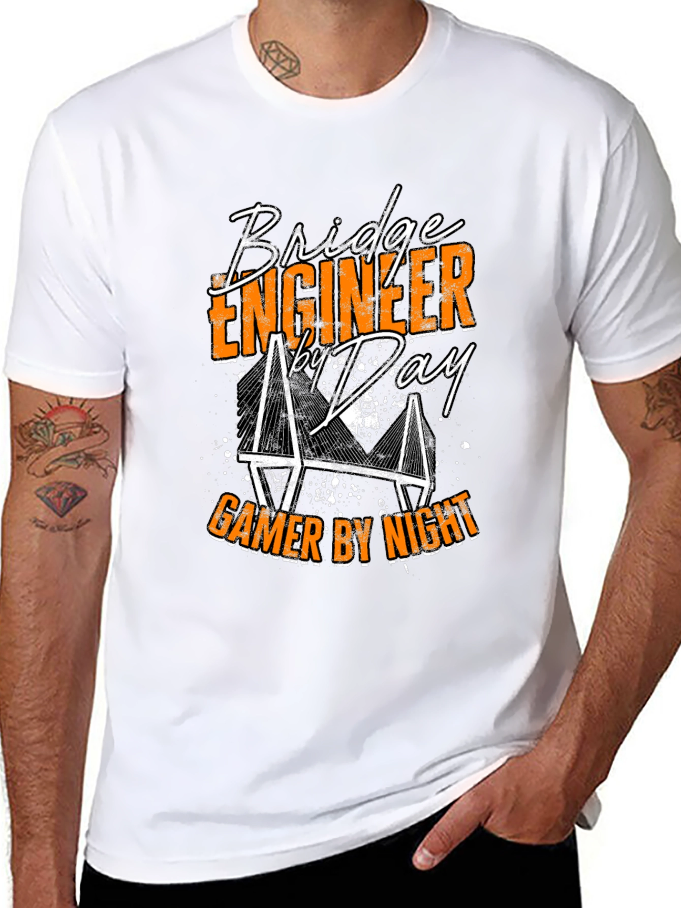 Bridge Engineer Gamer T-Shirt - Day/Night Fun