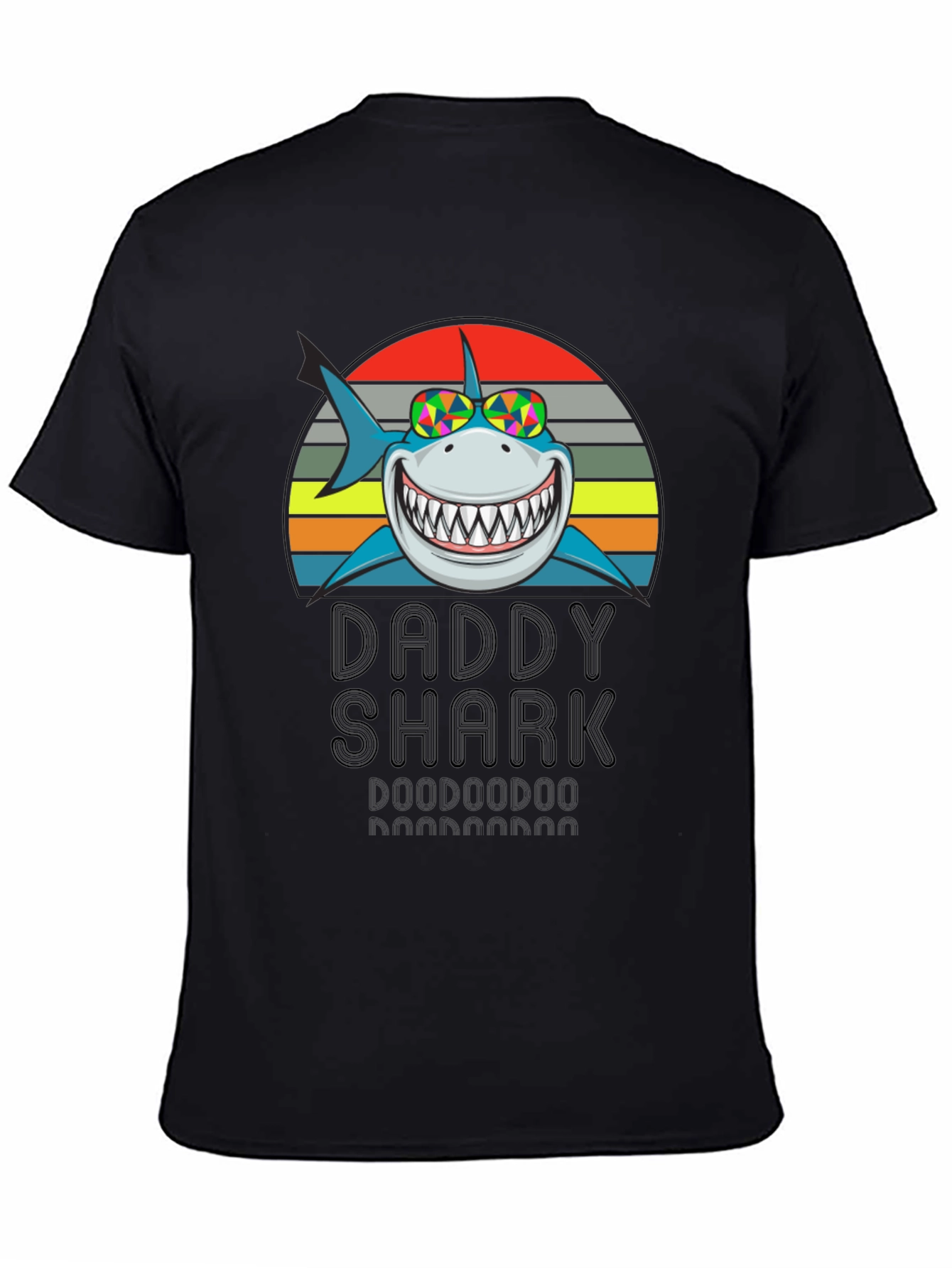 Daddy Shark Graphic Tee - Mens Black T-Shirt