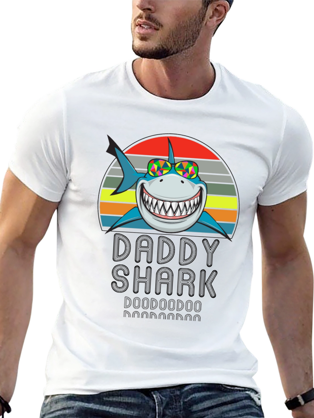 Daddy Shark Graphic Tee - Mens Black T-Shirt