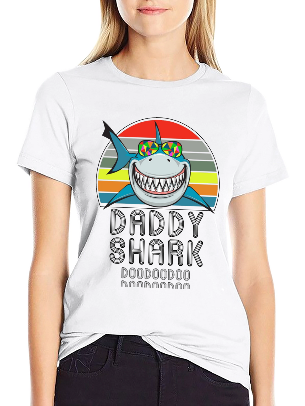 Daddy Shark Graphic Tee - Mens Black T-Shirt