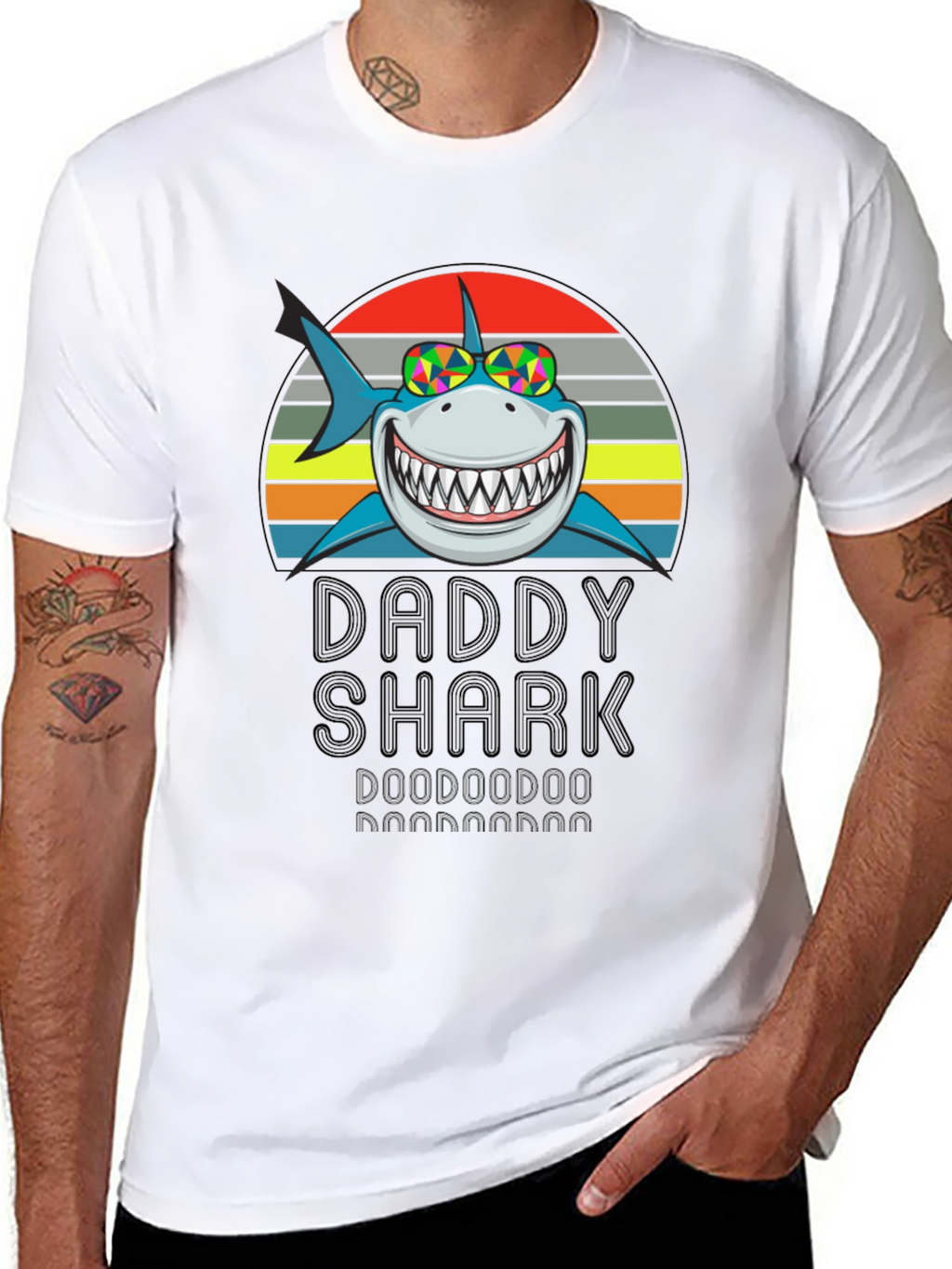 Daddy Shark Graphic Tee - Mens Black T-Shirt