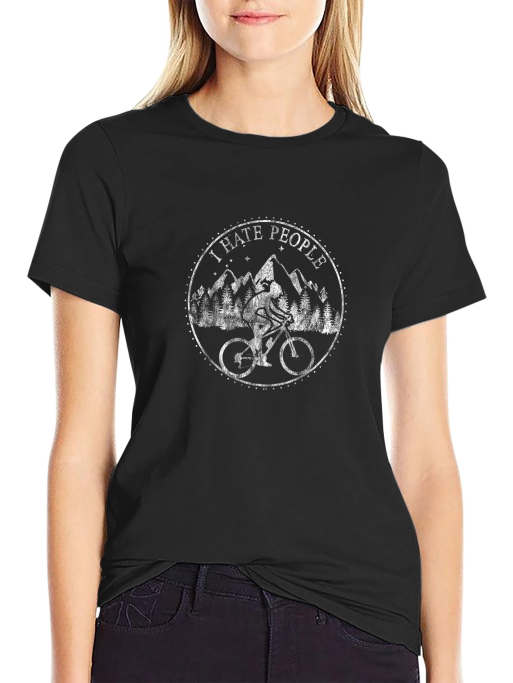I Hate People Mountain Biking T-Shirt