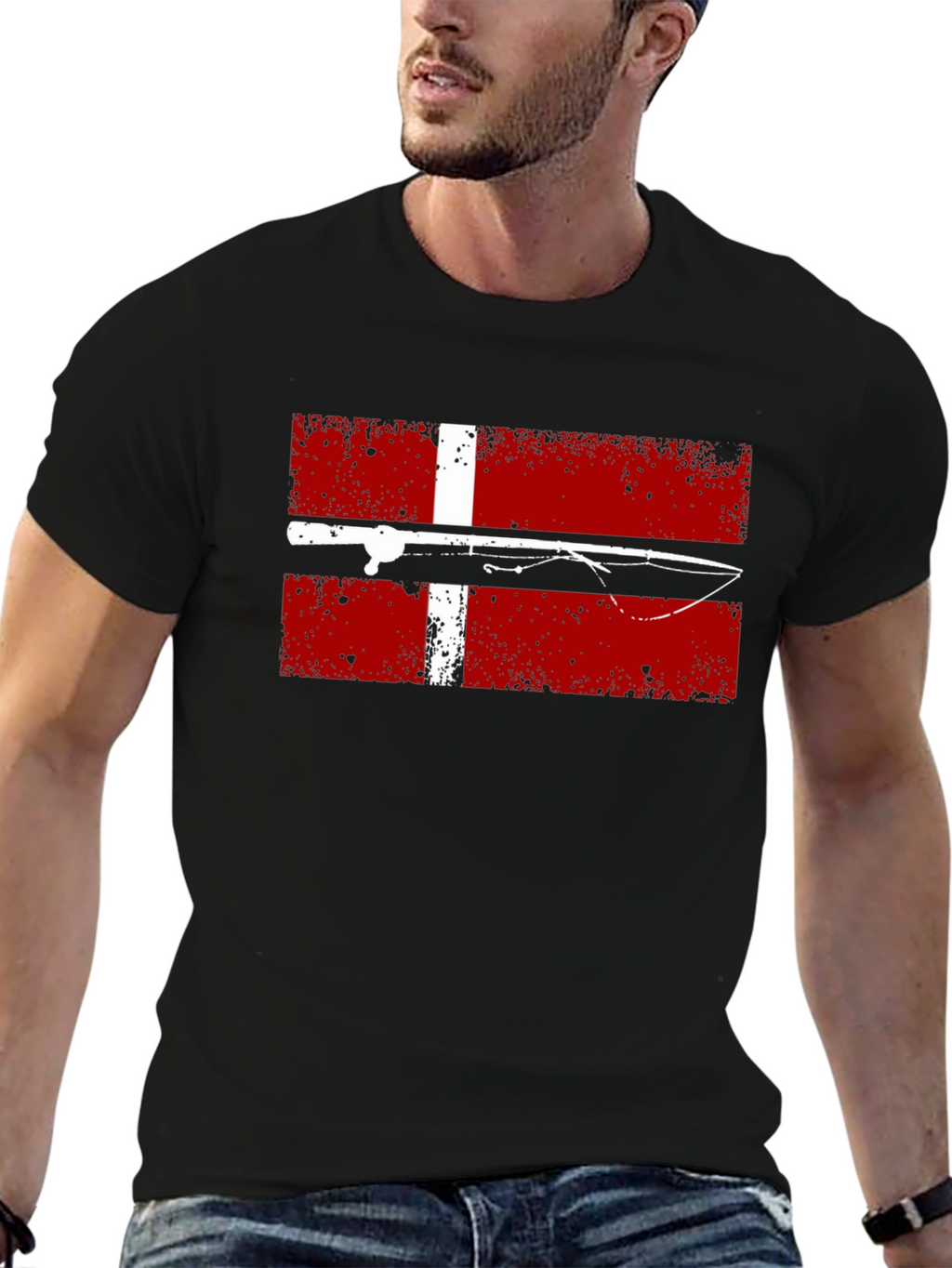 Fishing Denmark Flag T-Shirt - Angler Tee