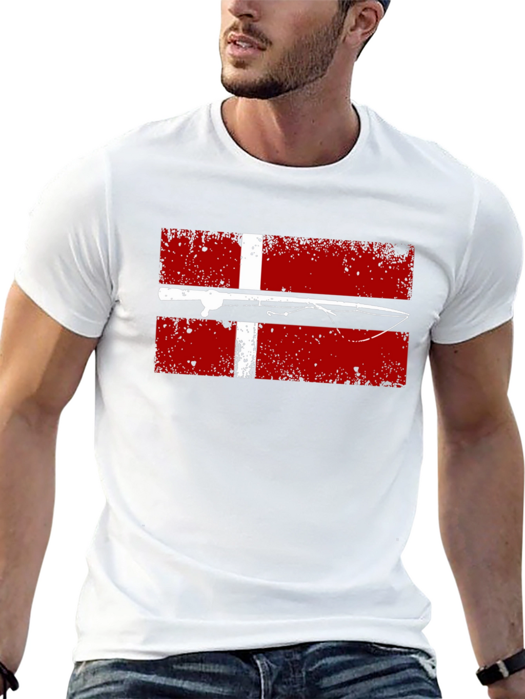 Fishing Denmark Flag T-Shirt - Angler Tee
