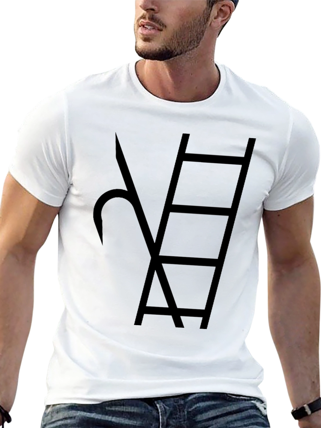 Mens Black Hook and Ladder T-Shirt