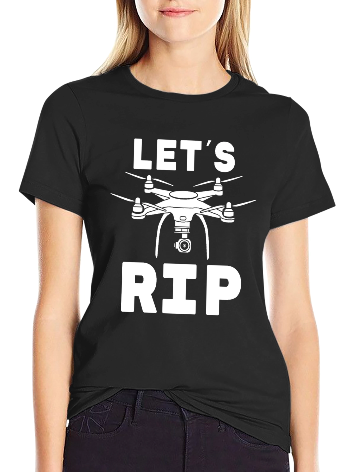 Lets Rip Drone T-Shirt - Black