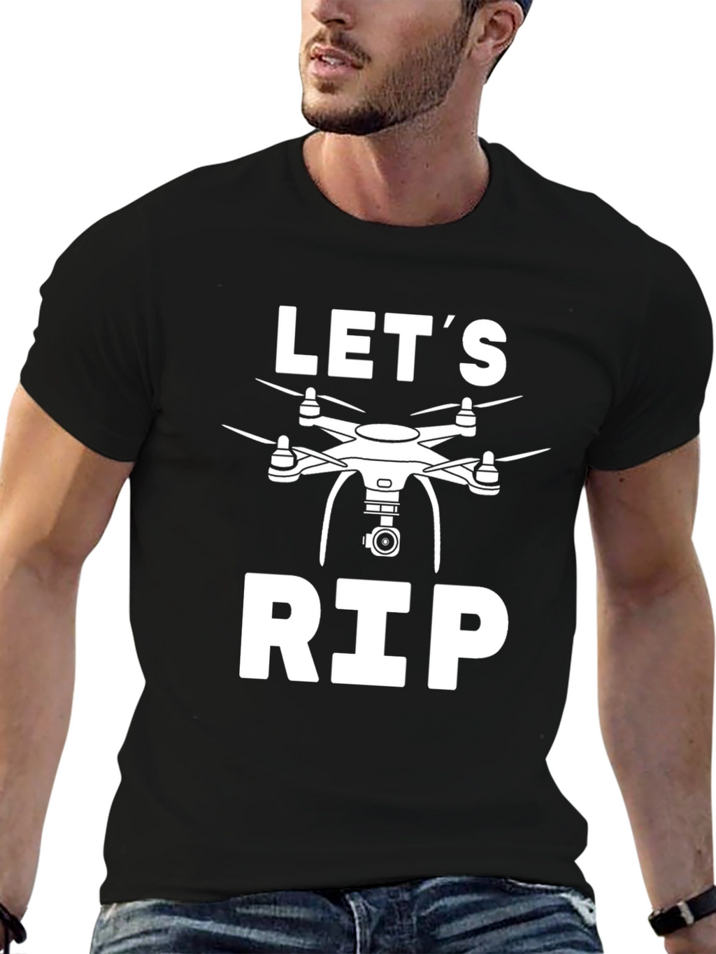 Lets Rip Drone T-Shirt - Black