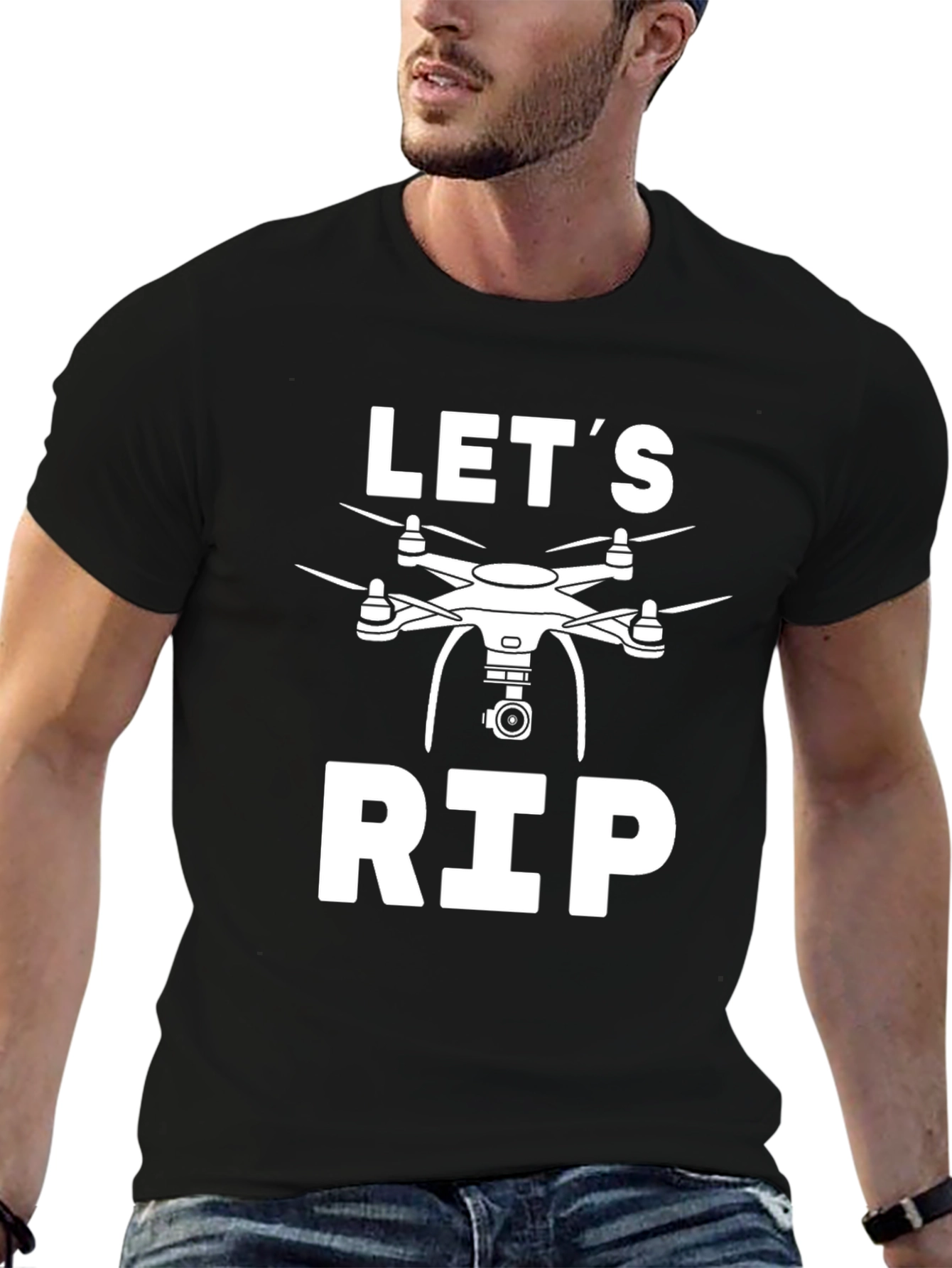 Lets Rip Drone T-Shirt - Black