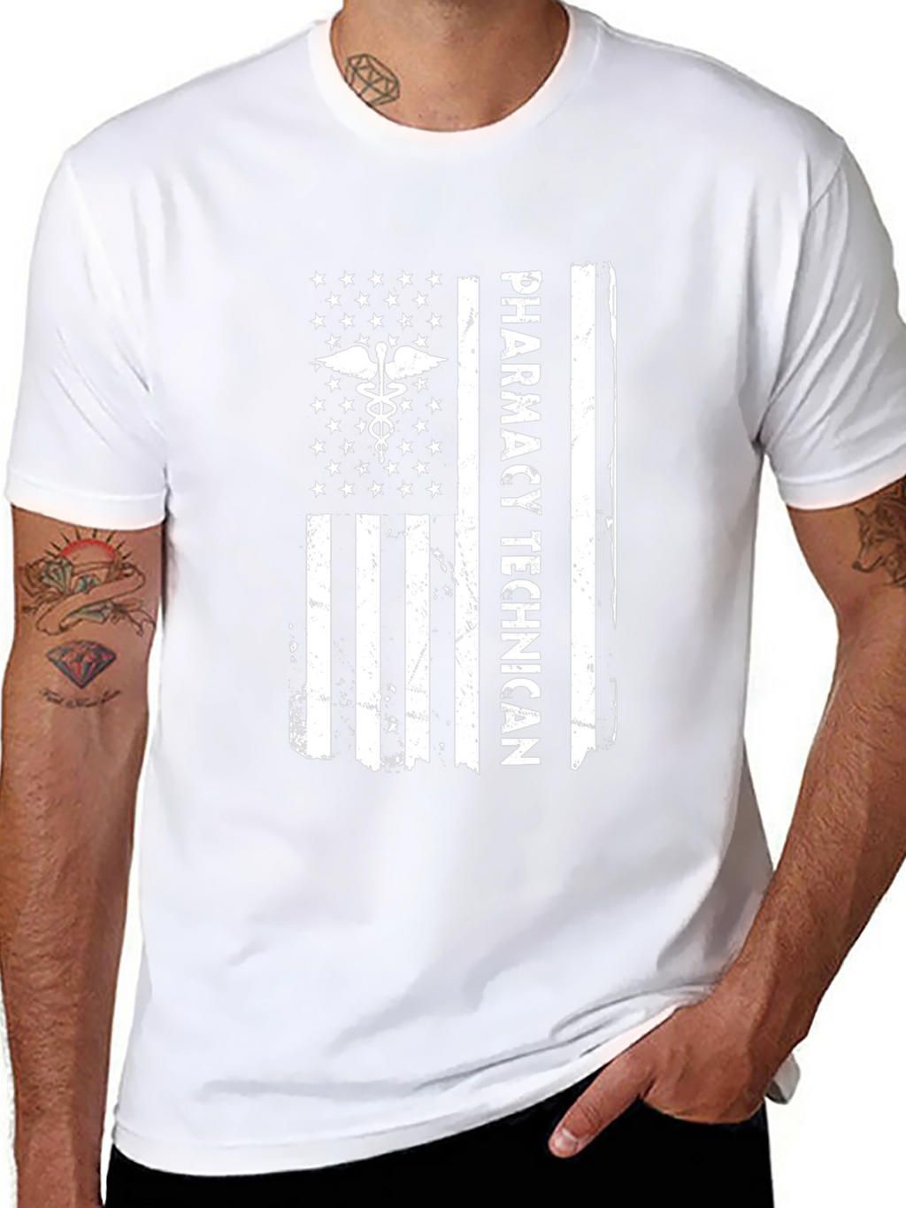 Pharmacy Technician American Flag T-Shirt