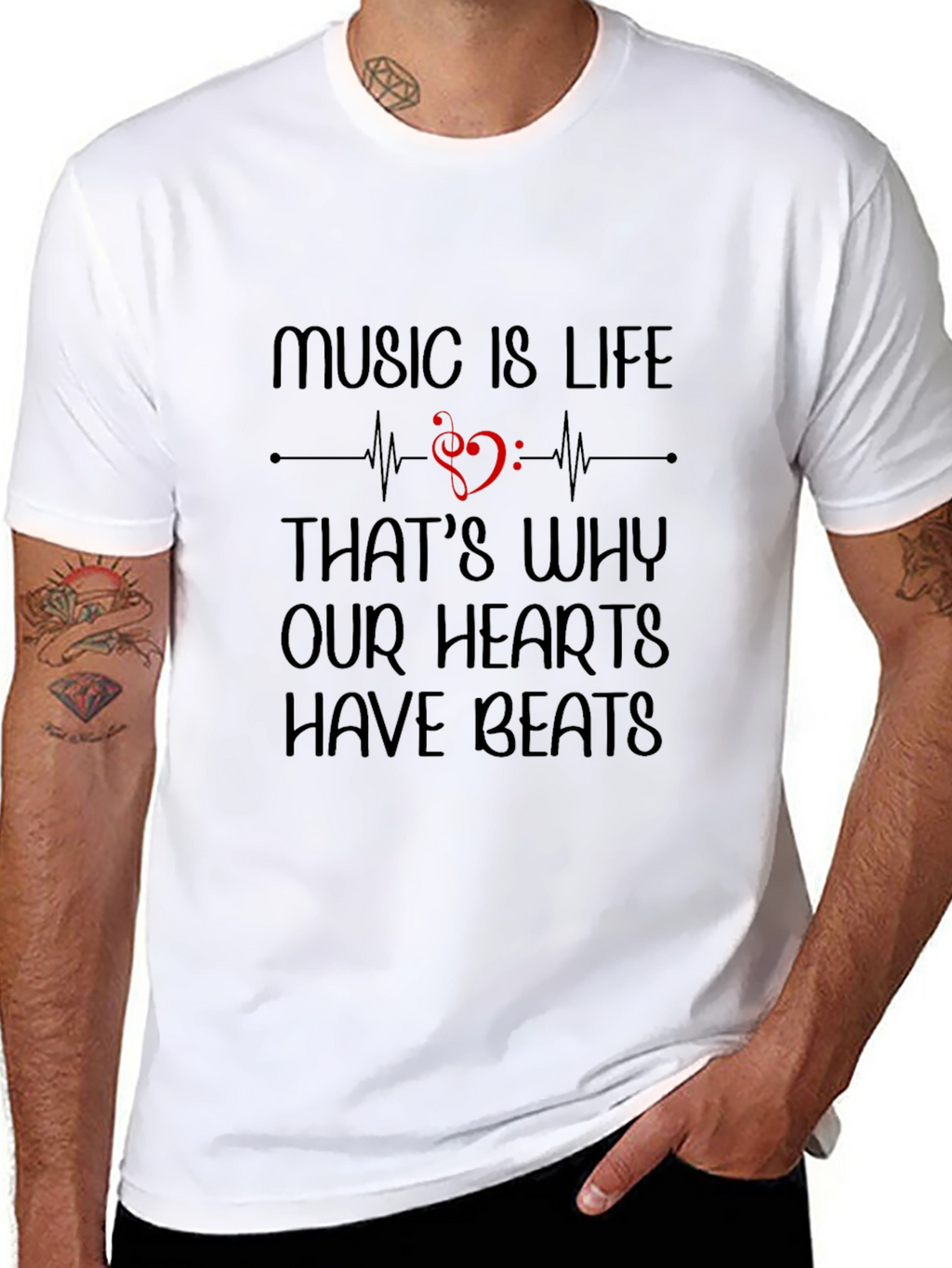 Music is Life Graphic Tee - Heartbeat Shirt