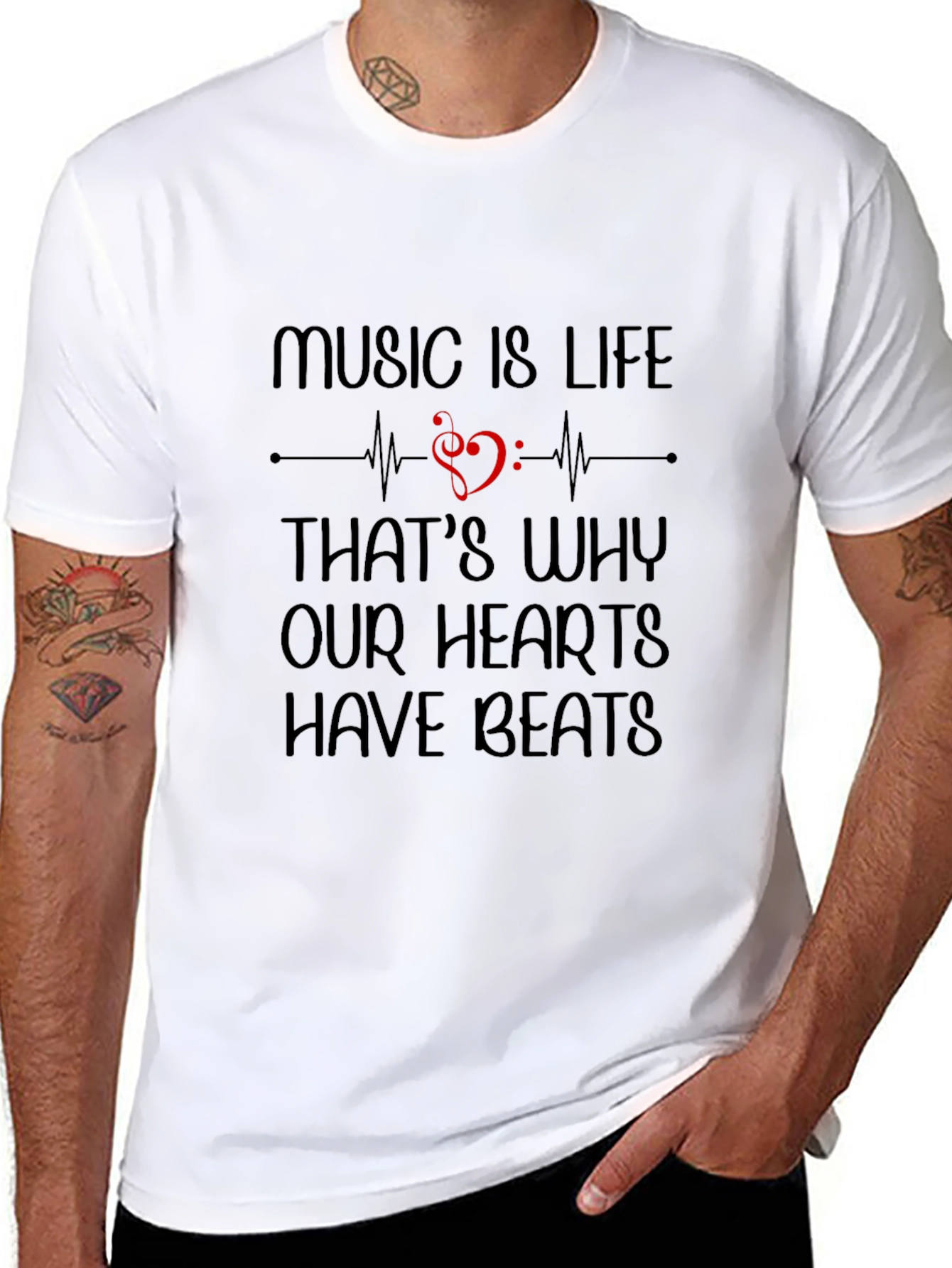 Music is Life Graphic Tee - Heartbeat Shirt