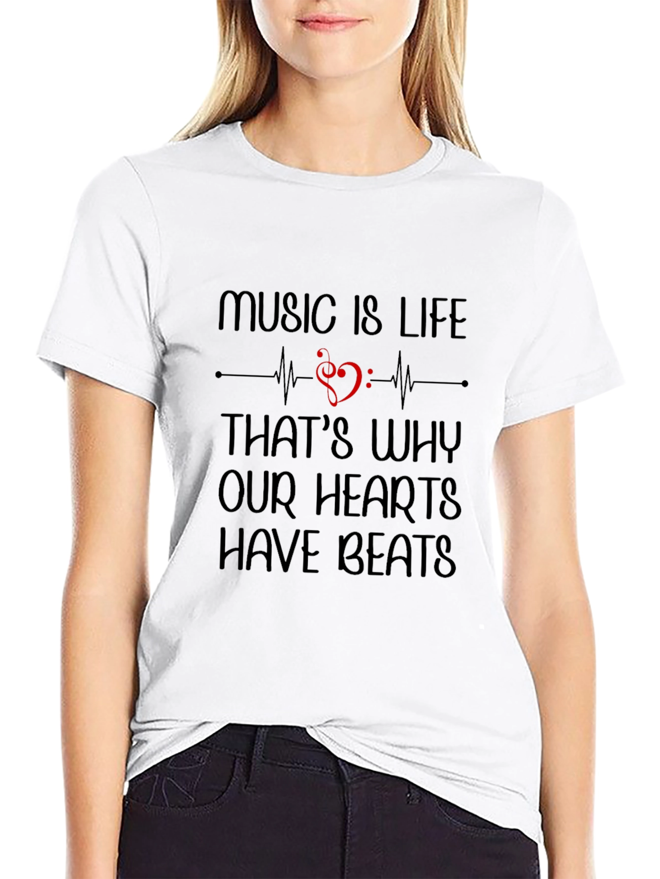 Music is Life Graphic Tee - Heartbeat Shirt