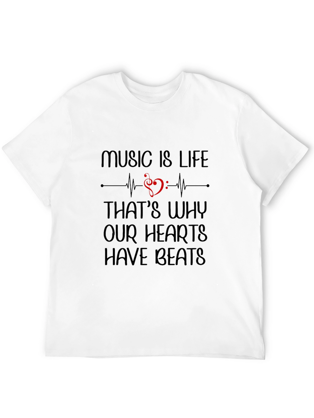 Music is Life Graphic Tee - Heartbeat Shirt