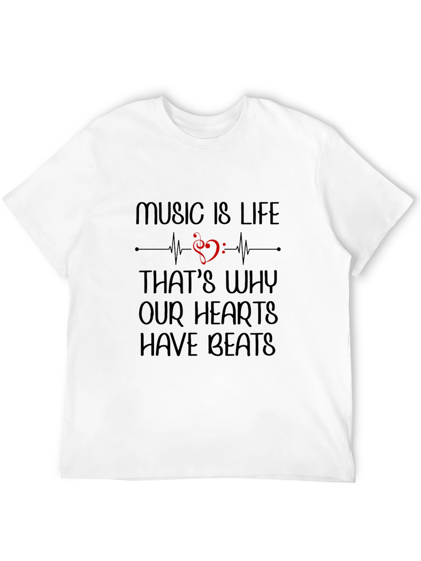 Music is Life Graphic Tee - Heartbeat Shirt